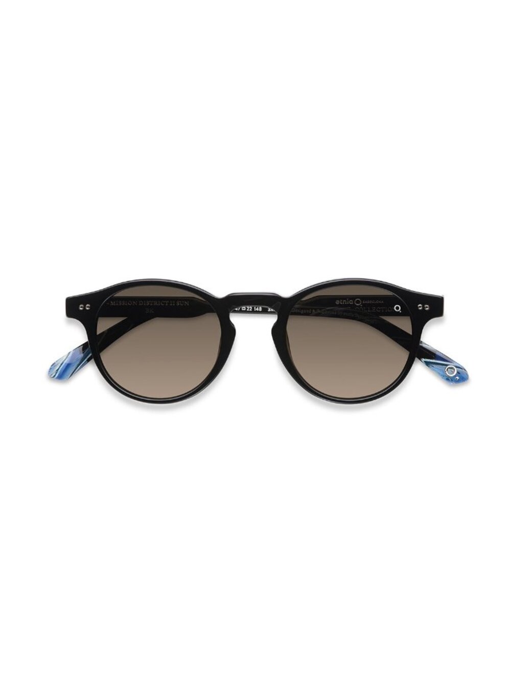 New Etnia Barcelona Unisex Sunglasses Black Acetate Frame MISSION DISTRICT SUN